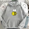 2022 Autumn Woman Yellow Bee Hooded Unisex Sweatshirts Pullover Casual Wear Printing bee and puppycat Hoodie.jpg 640x640 3 - Bee And Puppy Cat Store