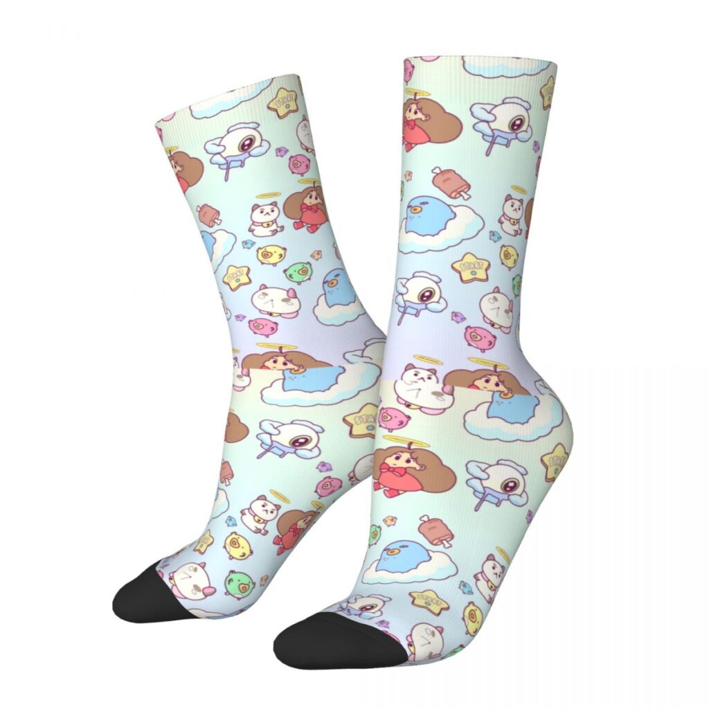 Autumn Winter Casual Men s Women s Cloud World Bee And Puppycat Socks Sweat Absorbing Basketball - Bee And Puppy Cat Store