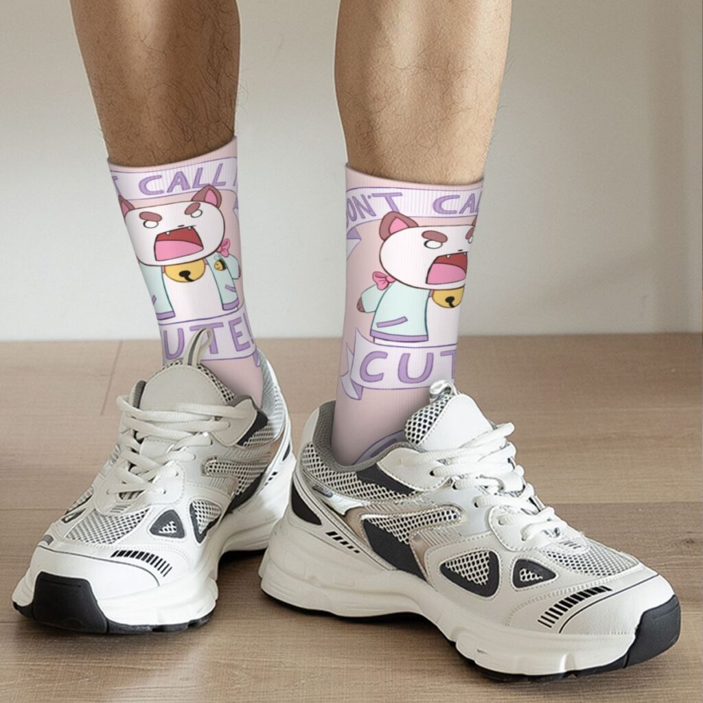 Fashion Male Men Socks Harajuku Bee And Puppycat Don t Call Me Cute Sock Skateboard Women 3 - Bee And Puppy Cat Store