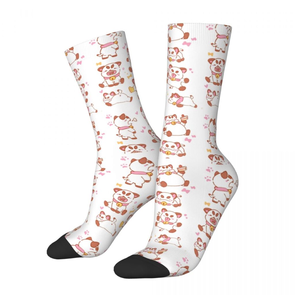 Funny Bee And Puppycat Poses Soccer Socks Polyester Middle Tube Socks for Women Men Sweat Absorbing - Bee And Puppy Cat Store