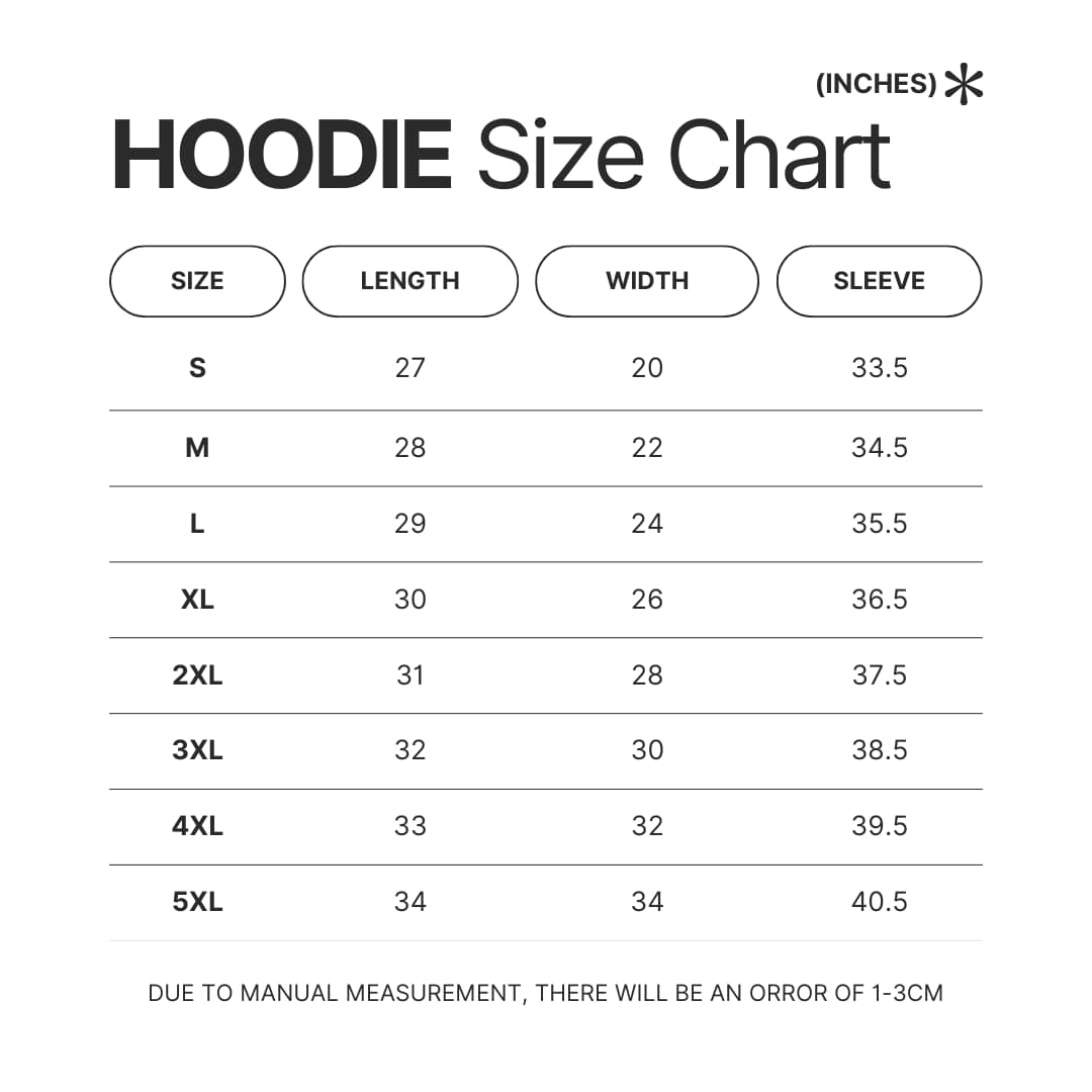 Hoodie Size Chart - Bee And Puppy Cat Store