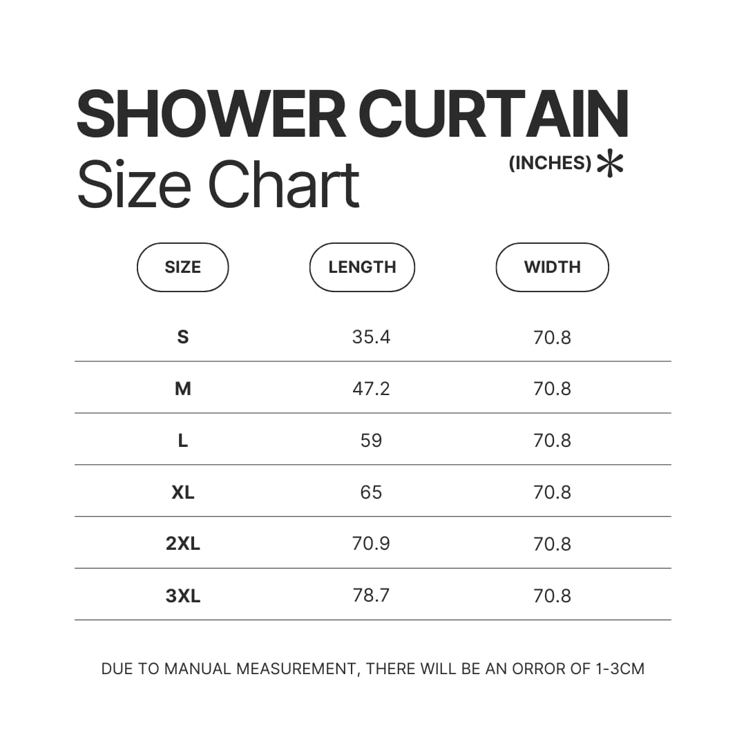 Shower Curtain Size Chart - Bee And Puppy Cat Store