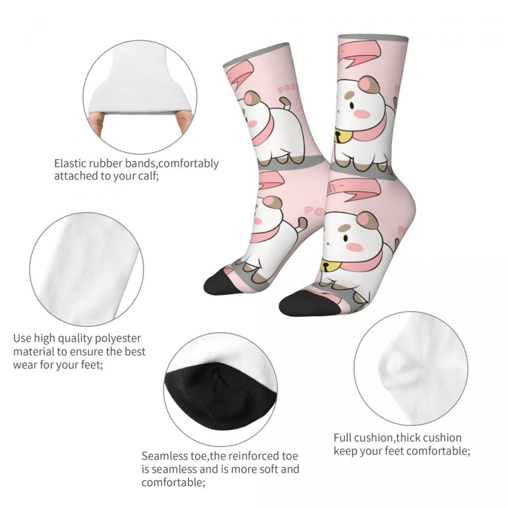 Too Cute To Poot Bee And Puppycat Socks Men s Women s Polyester Fashion Socks Harajuku 1 - Bee And Puppy Cat Store