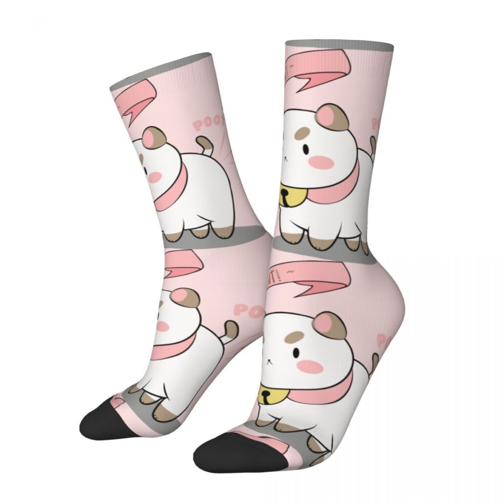 Too Cute To Poot Bee And Puppycat Socks Men s Women s Polyester Fashion Socks Harajuku - Bee And Puppy Cat Store