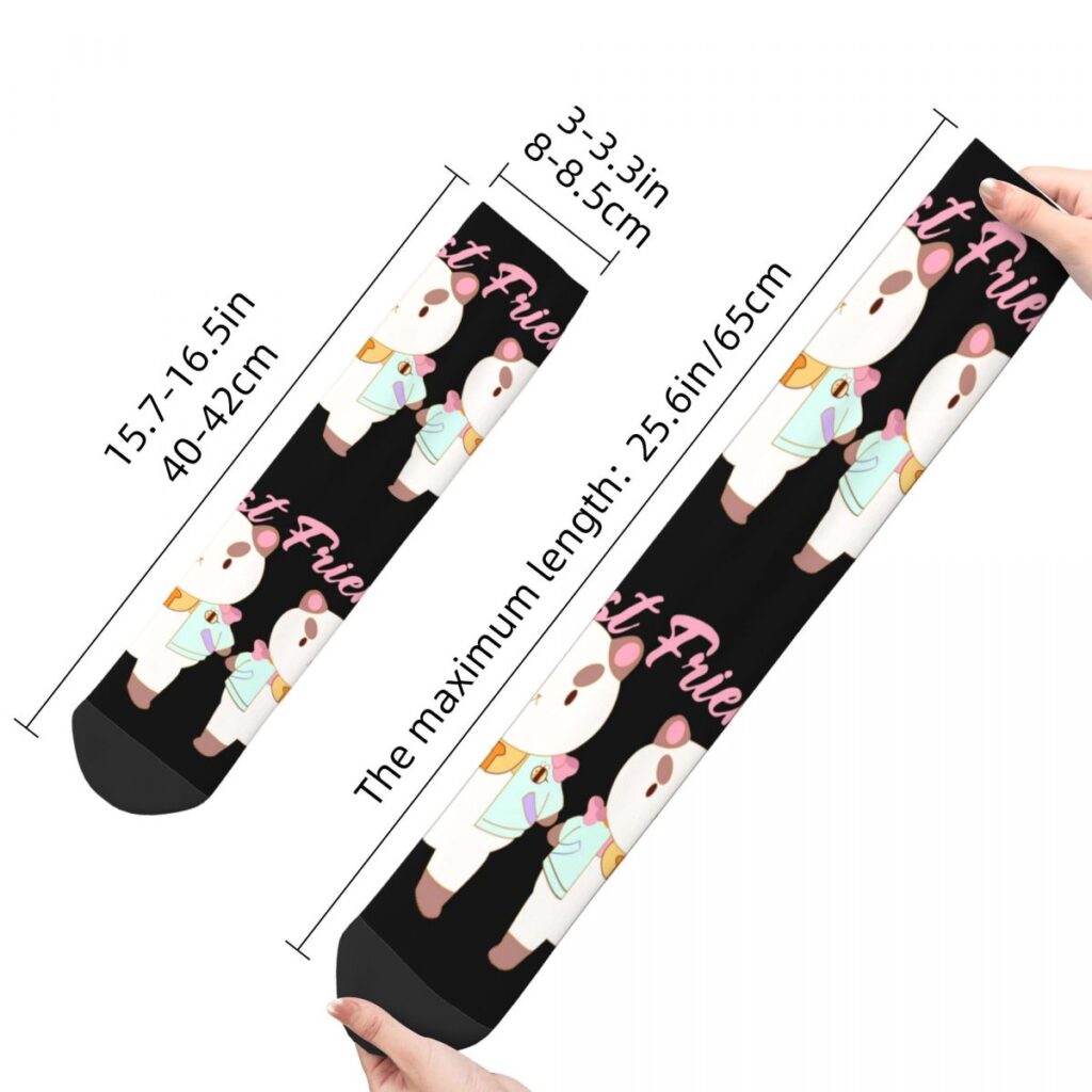 Winter Warm Casual Women Men Bee And Puppycat Best Friend Socks Breathable Middle Tube Socks 5 - Bee And Puppy Cat Store