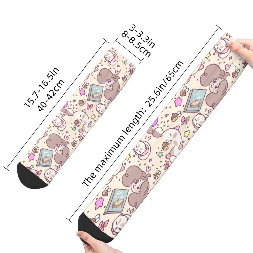 Winter Warm Cool Women Men Bee And Puppycat Doodles Socks Non slip Middle Tube Socks 5 - Bee And Puppy Cat Store