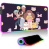 Xxl Gaming Mouse Pad Rgb Bee and Puppycat Cat Office Accessories Back Light Backlight Table Mat 4 - Bee And Puppy Cat Store