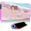 Xxl Gaming Mouse Pad Rgb Bee and Puppycat Cat Office Accessories Back Light Backlight Table Mat 8 - Bee And Puppy Cat Store