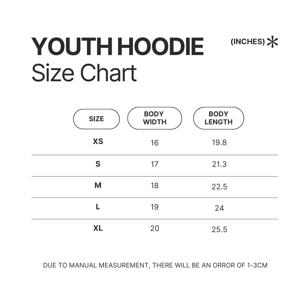 Youth Hoodie Size Chart - Bee And Puppy Cat Store