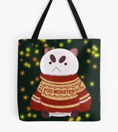 Bee And Puppycat Poo Monster Happy Holidays Tote Bag Official Bee and PuppyCat Merch