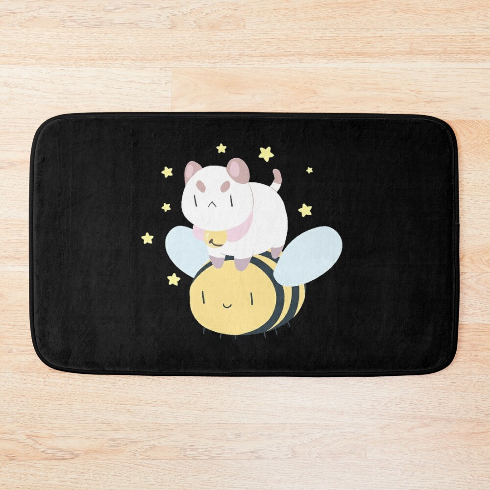 Cute Bee and PuppyCat Bath Mat